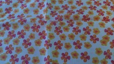 Keepsake Calico Floral Fabric White Orange Pink 1 Yd 18 x 44