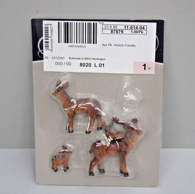 Stafi Miniatur Hirschfamilie 6,5 cm 4er Set sortierte Wildtiere Realistische NEU