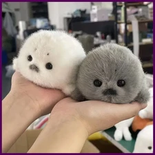 Soft Grey Seal Plush Keychain White Seal Plushies Animal Pendant Fashion Stuffed