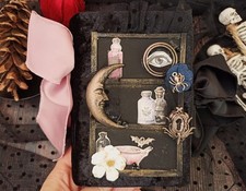 Junk journal handmade blank Witch Spell Book Halloween Spooky 6x5 in 200 pgs