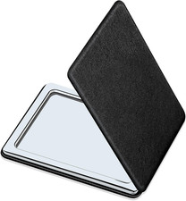 Compact Vanity Mirror for Men, Black, Travel Makeup Mirror for Handbag Pocket Wa