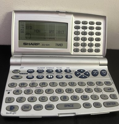 SHARP VINTAGE ELECTRIC ORGANISER ZQ-520 BACKLIT 1MB
