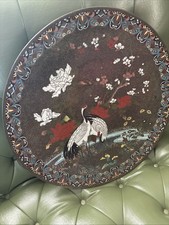 Meiji Period Antique Japanese Cloisonné Enamel Charger (1868-1912)
