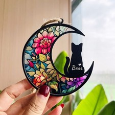 Cat Memorial,Cat Memorial Suncatcher,Pet Memorial Gift, Cat Lovers,Pet Loss Gift