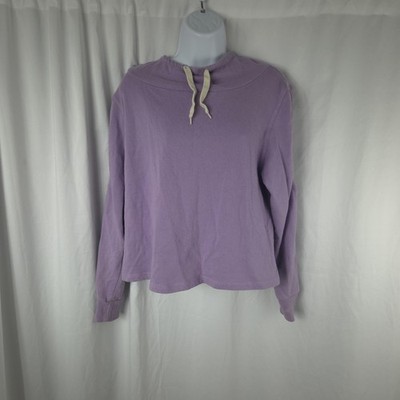 Vanilla Star Shirt Juniors Medium Purple Hooded Cold Shoulder Cropped Tee Top