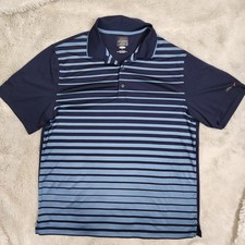 Greg Norman for Tasso Elba Play Dry Polo Shirt Mens Large Blue Performance Golf