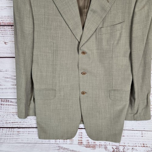 Canali Wool Blazer Men's Sz 52R US (42) Italy 3 Button Sport Coat Jacket Flawed - Picture 4 of 23