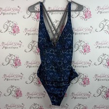 La vie en rose aqua reversible bodysuit Navy Floral One-Piece stripes floral
