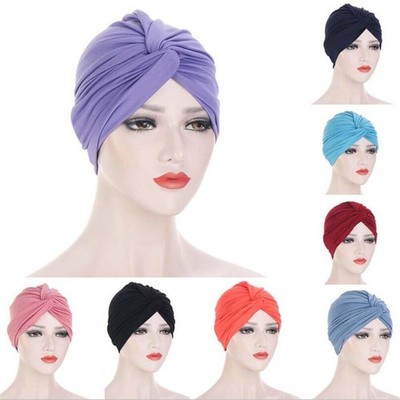Indian Women Turban Twist Knot Hat Chemo Cap Hair Loss Bonnet Wrap Headscarf New