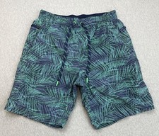 Lands End Swim Trunks Men Medium 32-34 Drawstring Elastic Band Mesh 9" Inseam
