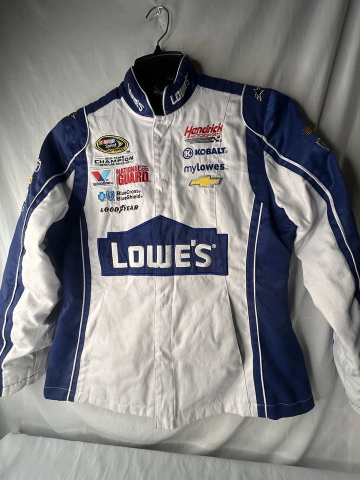 Chase Authentics Jimmie Johnson Lowes #48 NASCAR Racing Jacket White Women Sz M - Image 2 of 4
