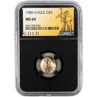 1986 $5 Gold American Eagle NGC MS69 1/10 oz Roman Numerals First Year