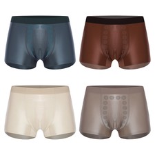 Men's Shorts Loose Underwear Stretchy Trunks Mesh Boxer Soft Underpants Lingerie