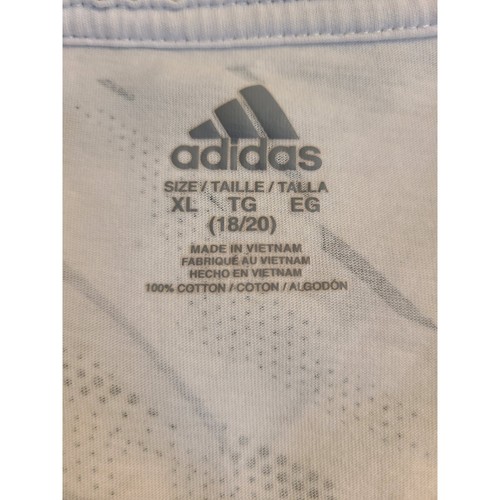 Adidas xl 18/20 boys grey and white athletic tee - Picture 4 of 5