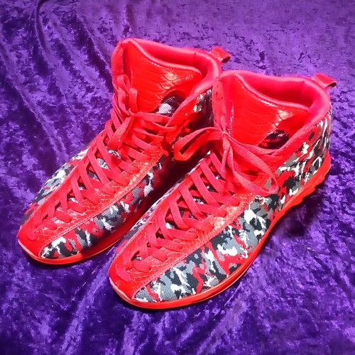 Soulsfeng High Top Men's Red Black White Digital Camouflage Cobra Lace Ups Nice! - Picture 3 of 16