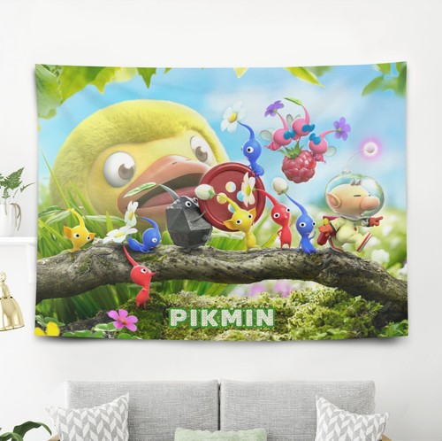 Pikmin Wandteppich Wandbehang für Schlafzimmer Wanddeko Geburtstag Geschenk für Kinder - Bild 9 von 9