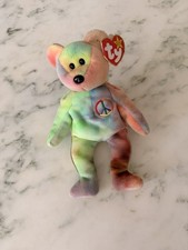 Ty Beanie Baby Peace Bear 1996 Multicolor Tye Dye PE w/ Tag