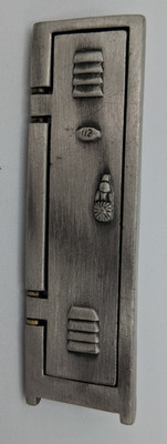 Vintage AJC Brooch Pin School Locker Opens Silver Tone 2 7/8''