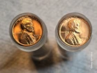 One Gem BU Roll of 1954S Lincoln Cents and one BU Roll of 1955S Lincoln Cents.
