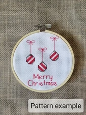Counted Cross Stitch Candy Cane Ornaments Pattern