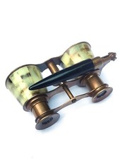 SIFAAT WORLD 3" Captain's Mother of Pearl Solid Brass Binocular with Handle