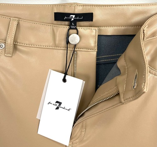 7 FOR ALL MANKIND Brown Tan Faux Leather Pant Size Large NWT | eBay