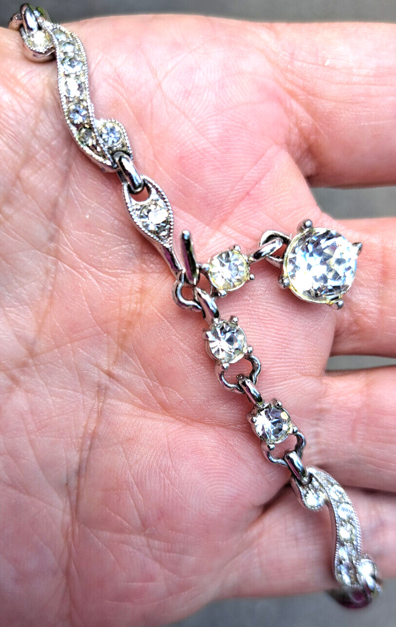 Vintage Bogoff Choker Necklace Pave Rhinestone Li… - image 10