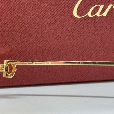NEW CARTIER CT0249S 004 UNISEX GOLD ROUND SUNGLASSES CARTIER  display picture 1