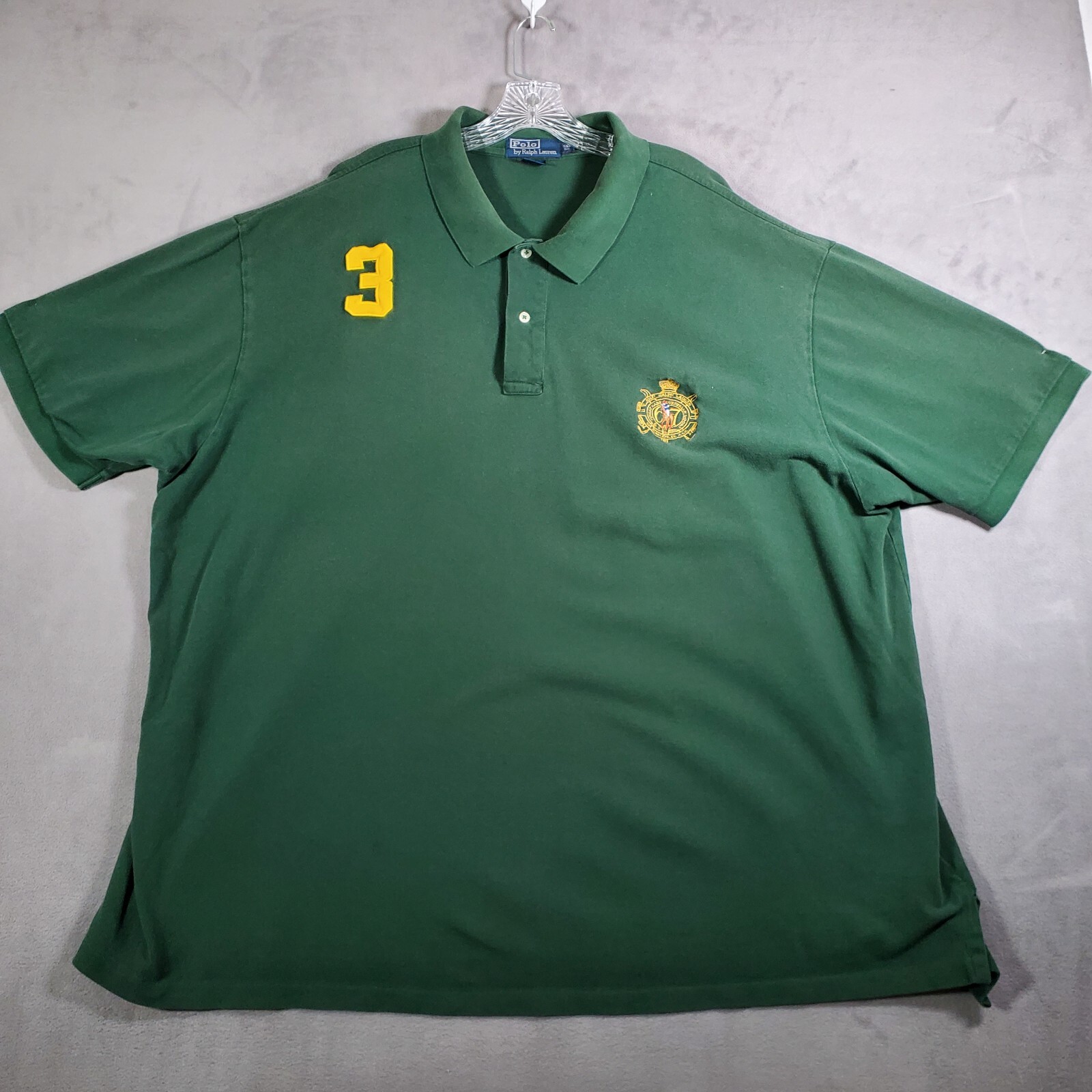 PONY Polo Ralph Lauren camicia uomo 5XLB verde carne corona di cavallo 3 ricami logo preparazione