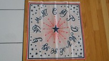 Vintage CARON Vintage Small Scarf Red White  Blue Star 1776 D