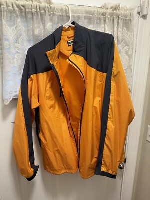 North End Men s Windbreaker JACKET Orange With Black Trim Size Large-Exc. Cond.