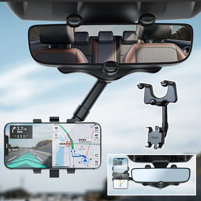 360° Universal Car Truck Phone Holder Clip Rearview Mirror Mount Stand Dashboard - Image 2 of 4