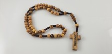 Handmade Holy Land Jerusalem Olive Wood Rosary Beads - Wood Grain varies, Gift