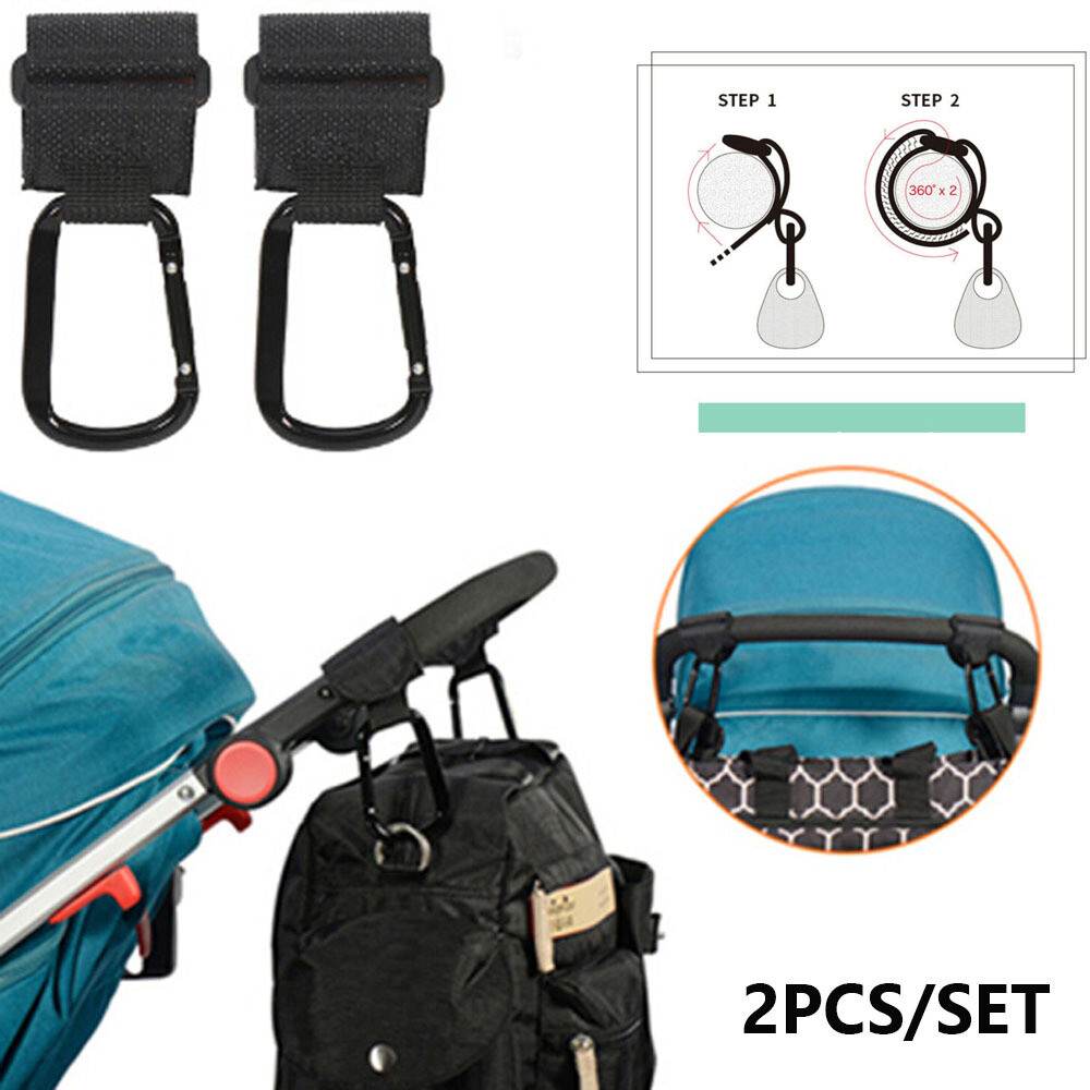 2pcs Baby Pram Stroller Buggy Clips Hooks Kids Diaper Bag Hanger