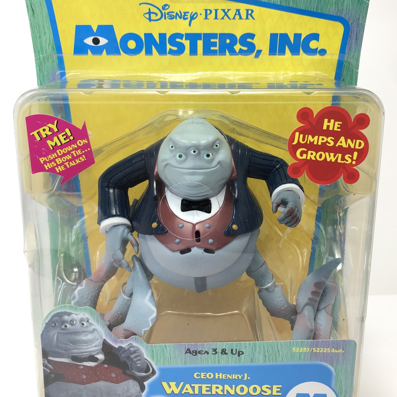 Hasbro Disney 2001 Monsters Inc Henry J Waternoose Talking Action