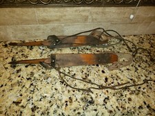 "E.VON UBESCHOC" Antique Ice skates Vintage Netherland wood steel