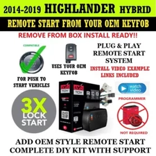 Remote Start Kit for 2014-2019 TOYOTA HIGHLANDER HYBRID PTS Plug & Play 3X Lock