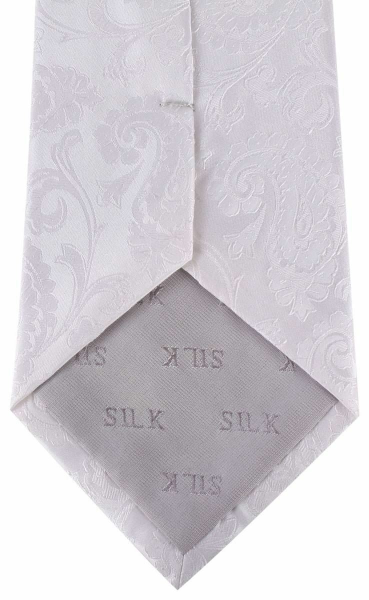 David Van Hagen Pour des hommes Paisley Soie Attacher - blanc