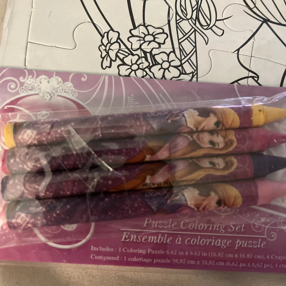 Puzzle Princesa Disney Juego para Colorear Crayones 20 Piezas 6.62" x 6.62" Medias Foto 4 de 4