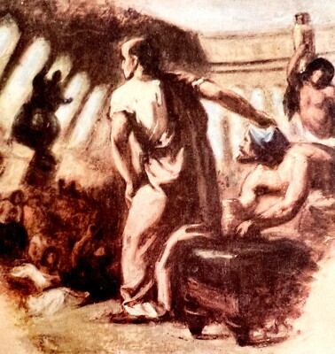 Cicero Accusing Venus Eugene Delacroix 1937 Antique Art Print Toned DWV8D