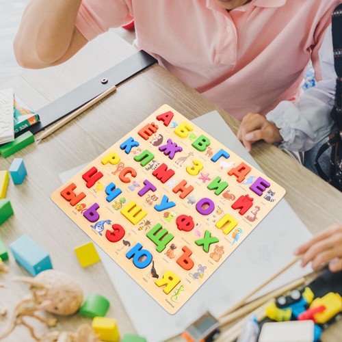 3 Sets Russisches Rätsel Puzzle Kleinkind Sprache Alphabet Für Kinder - Bild 5 von 12