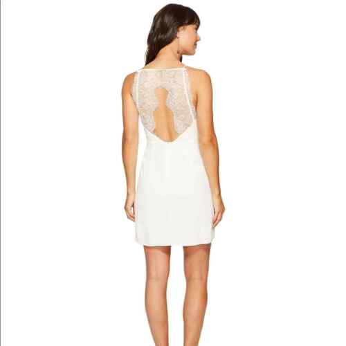 Kensie Ivory Lace Cut Out Back Mini Dress SZ M Wedding Bridal Shower NWT