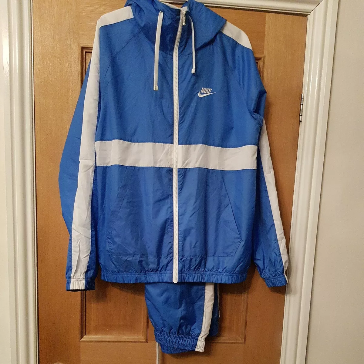 Mens/Boys Nike Tracksuit Set Light Blue & White Retro Shell Suit Style Size  S