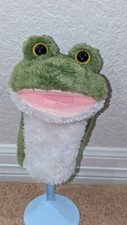 Aurora Plush Frog Hand Puppet 10" Green  Pink Green Eyes '2020