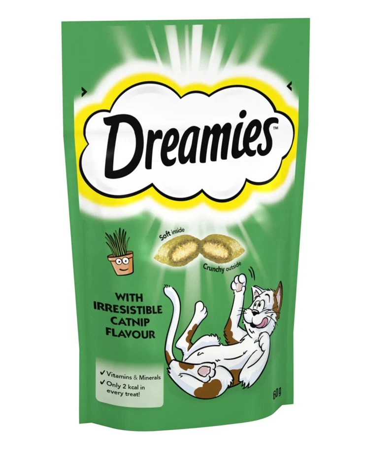 16 x 60g Dreamies Catnip Cat Treats with Vitamins & Minerals Cat Biscuits 960g - Image 2 of 3