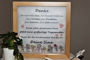 Led Bild Tagesmutter Danke Fur Alles Mit Namen Personalisiert Timer Geschenk Ebay