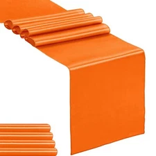 5-Pack Satin Table Runner Orange 12 x 108 inches Long Table Runners for Weddi...