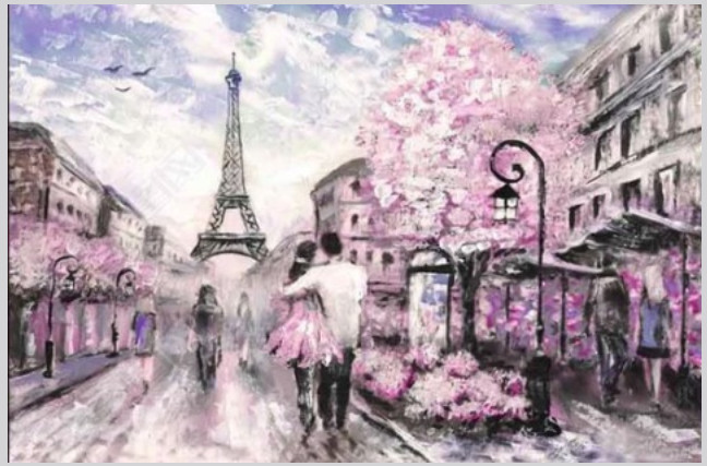 Photo Paris romantique sur toile cadeau idéal souvenir de la Tour Eiffel 40x50cm