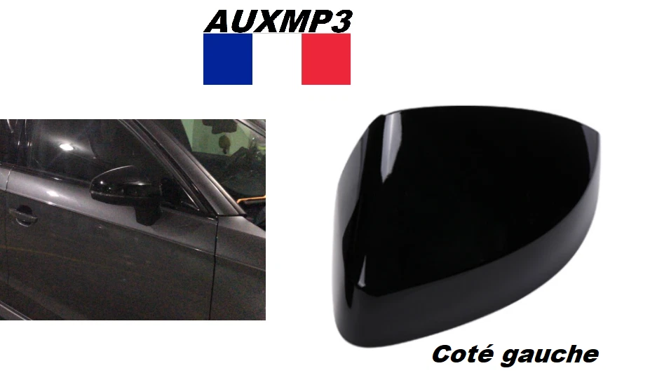 Coque rétroviseur audi A3 8V S3 8V RS3 8V S3 SEDAN 8V noir brillant coté gauche - Photo 1/1