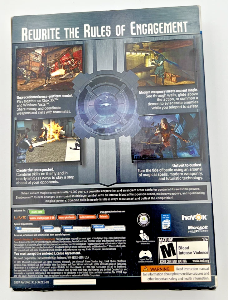 SHADOWRUN ПК DVD ИГРЫ ДЛЯ WINDOWS НОВЫЙ ЗАПЕЧАТАННЫЙ - Изображение 3 из 4